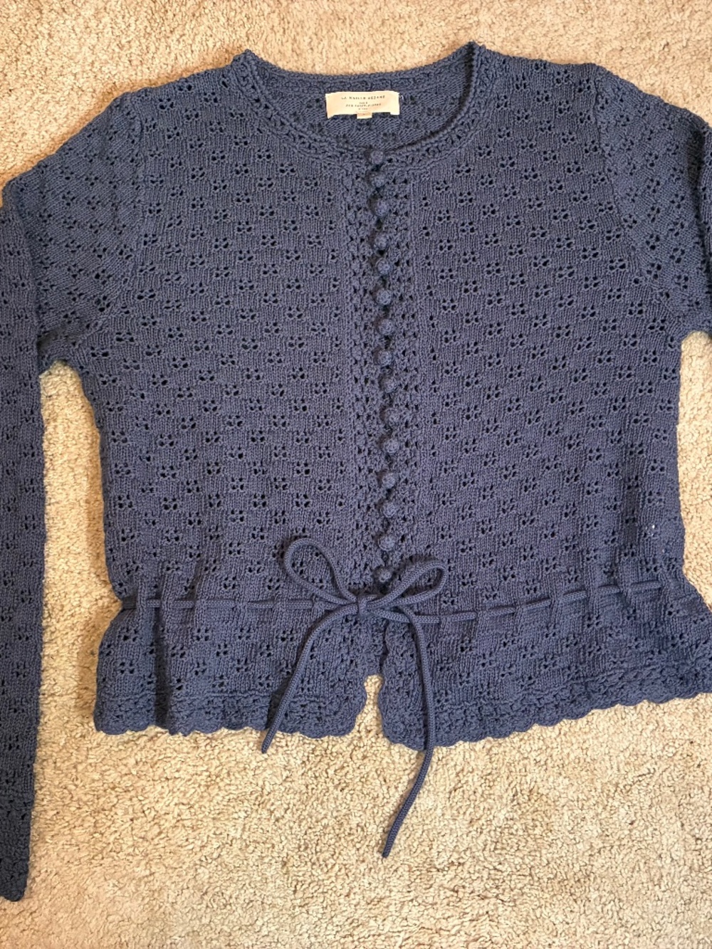 Sezane Martie Cardigan Mineral Blue - Size L